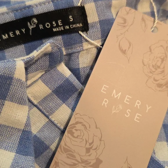 Emery Rose Gingham Button-Down Dress - Picture 11 of 12